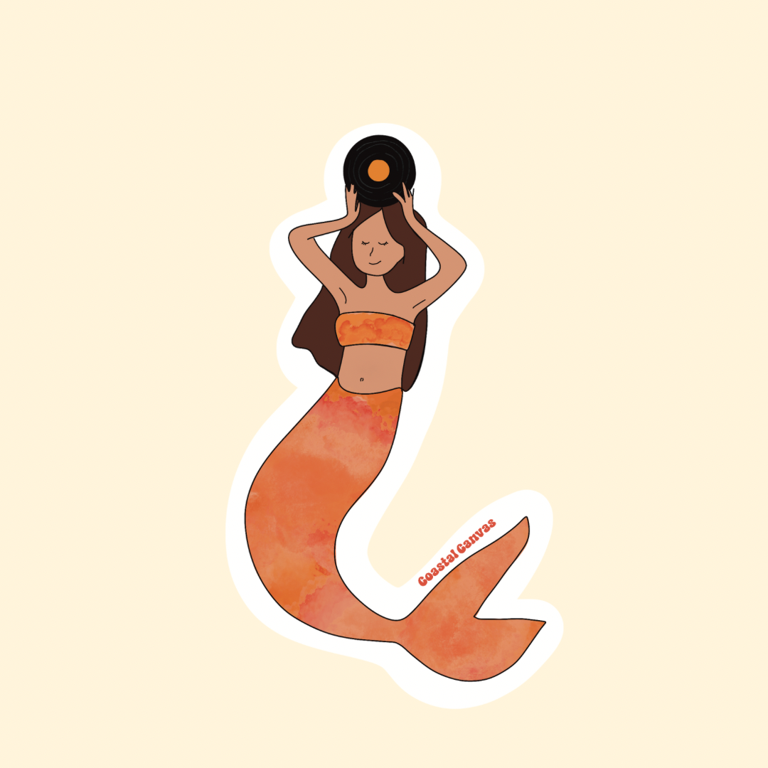 Record Mermaid Sticker