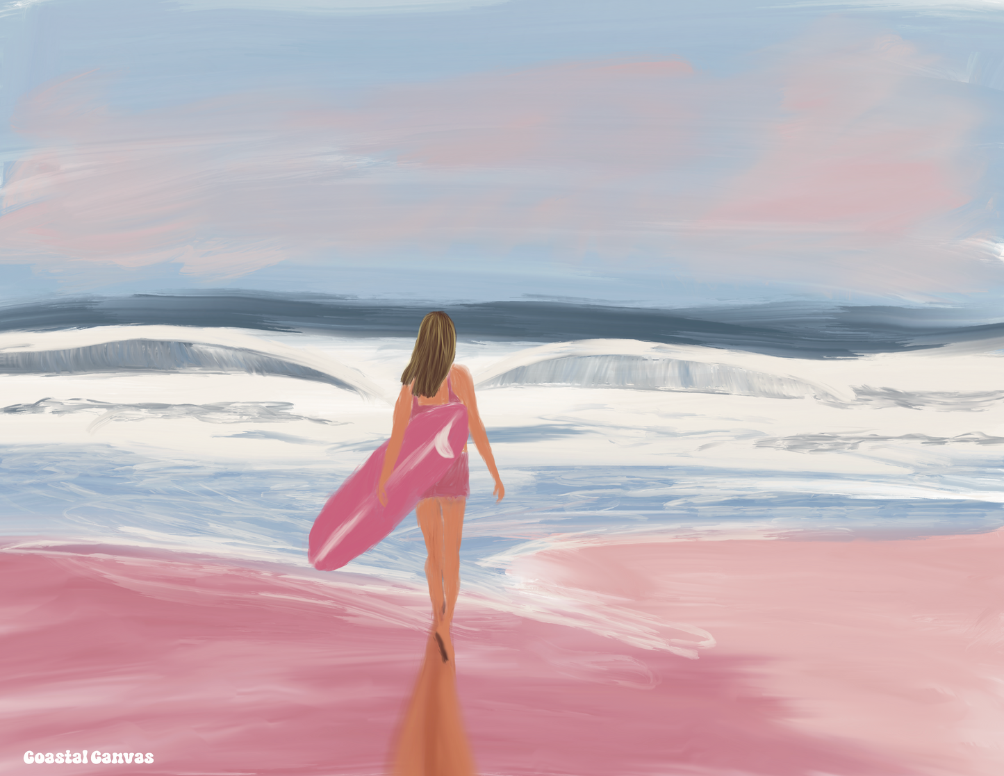 Surfer Girl Painting