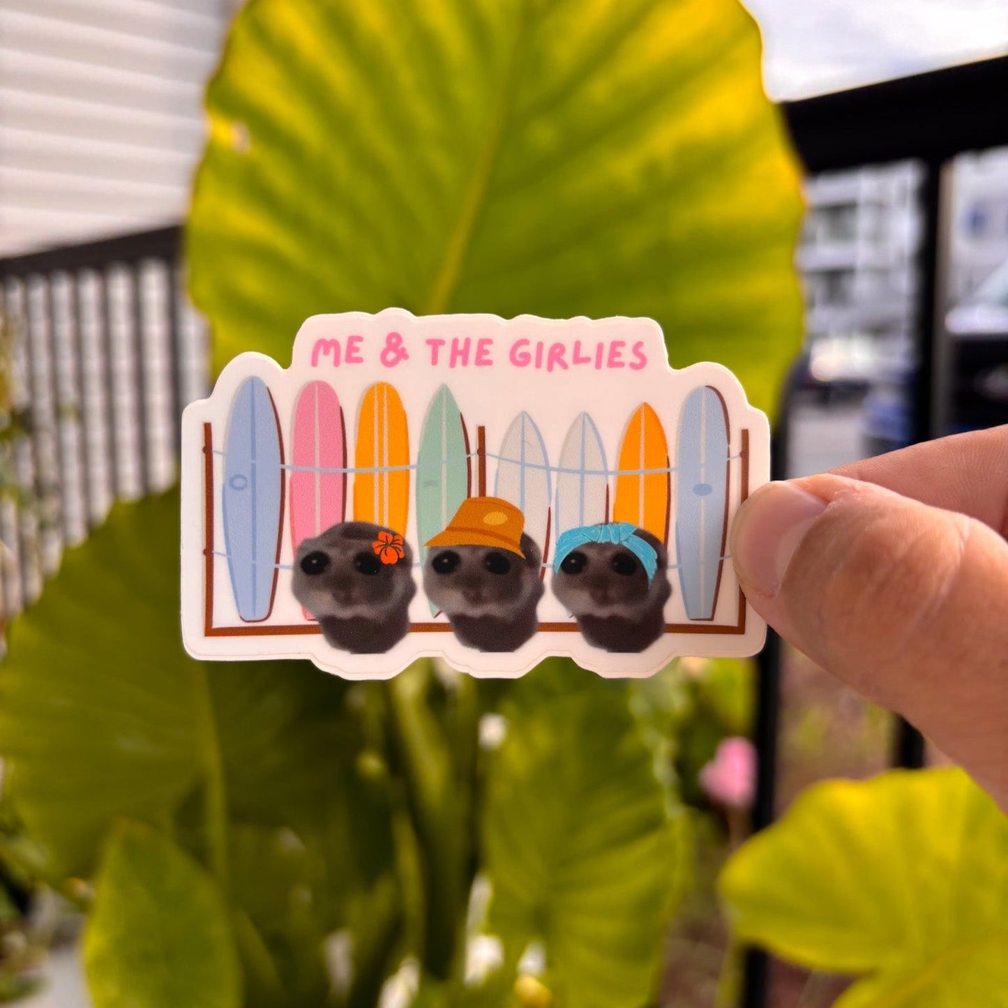 Hamster Surfer Girls Sticker