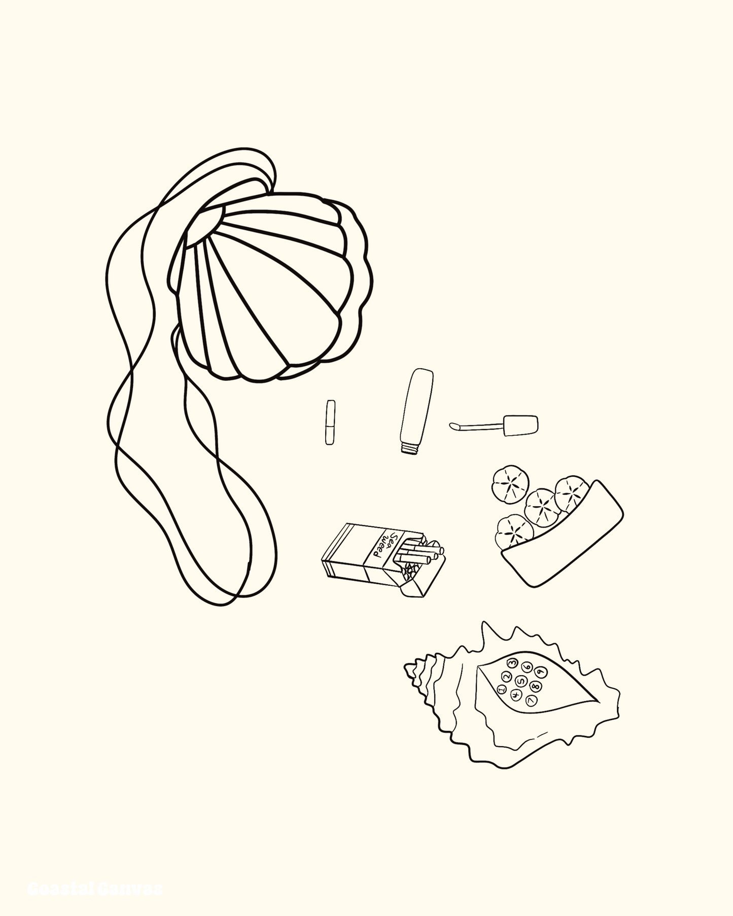 Mermaid Purse Black Poster Print